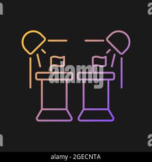 Political show gradient vector icon for dark theme Stock Vector