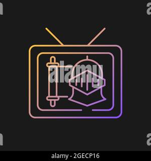Historical show gradient vector icon for dark theme Stock Vector