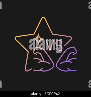 Sports competition reality show gradient vector icon for dark theme Stock Vector