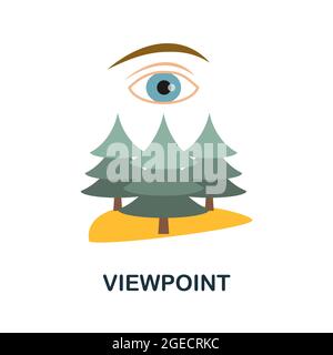 Viewpoint flat icon. Colored sign from excursions collection. Creative Viewpoint icon illustration for web design, infographics and more Stock Vector