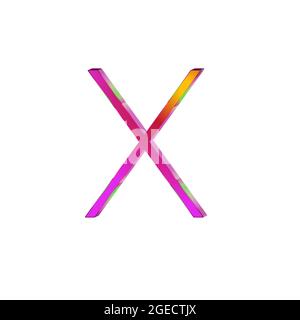 Small letter x colorful 3D alphabets abstract beautiful white background Stock Photo