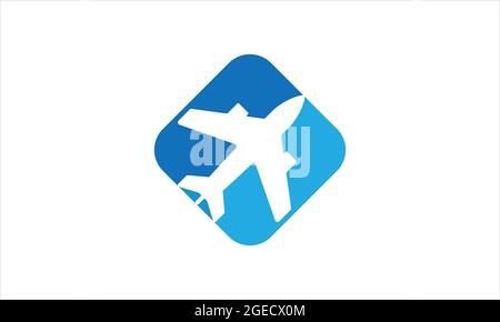 plane vector logo design for travel agency   vector illustration Stock Vector