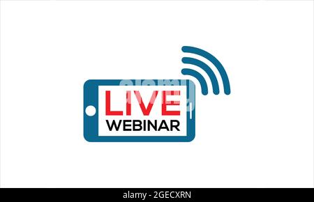 Live Webinar phone screen Wi-Fi signal icon logo symbol  vector illustration Stock Vector