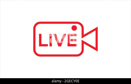 Live icon, Live streaming sign vector graphic minimal icon logo Stock Vector