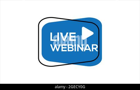 Live Webinar Button, icon, emblem label  Vector illustration Stock Vector