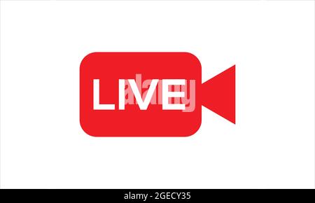 Live icon, Live streaming sign vector graphic icon logo Stock Vector