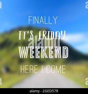 R And R Weekend Friday and weekend enjoyment. Social media motivational poster Stock ...
