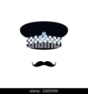London police officer on white background. Avatar for app. Vector illustration. Stock Vector
