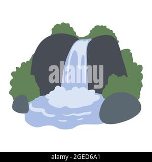 Small waterfall vector Art. Stock Vector