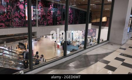 Photographing Thru Glass Window at Central World Shopping Mall Bangkok Thailand Stock Photo