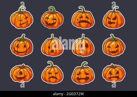 Premium Vector  Halloween scary pumpkin face cut