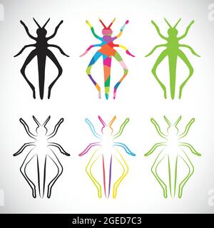 Vector image of an grasshoppers on white background. Easy editable layered vector illustration. Wild Animals. Stock Vector