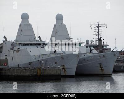 Royal Dutch Navy patrol boats. These are very fast and play an important role in the war on drugs in the Caribean. Den Helder, the Netherlands Stock Photo