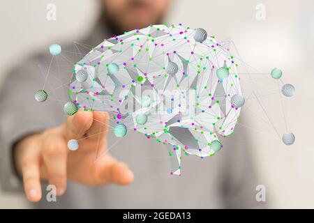 Human brain illustration - idea symbol Stock Photo