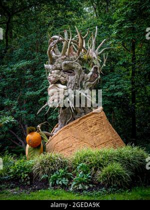 Winter: large-scale sculpture, part of The Four Seasons by Philip Haas, inspired by Giuseppe Arcimboldo’s paintings. Stock Photo