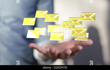 Network Communications with email symbol Stock Photo