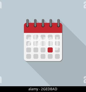 calendar icon with drop shadow, appointment or deadline vector illustration Stock Vector