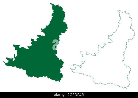 Birbhum district (West Bengal State, Republic of India) map vector ...