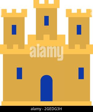 Ancient fort with towers icon, outline style Stock Vector Image & Art ...