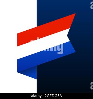 netherlands corner flag icon. national emblem in origami style. Paper cutting Corner Vector illustration. Stock Vector