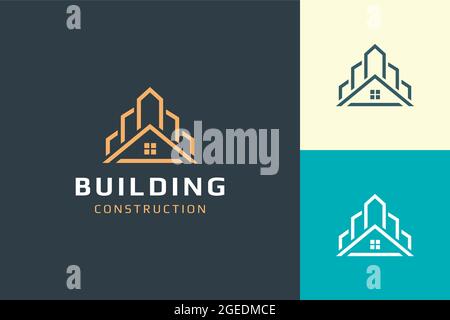 Home or building logo in modern shape for real estate business Stock Vector