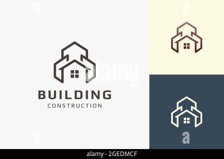Residence or apartment logo in simple shape for real estate business Stock Vector