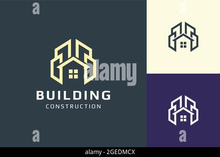 Hotel or resort logo in simple for real estate and mortgage business Stock Vector