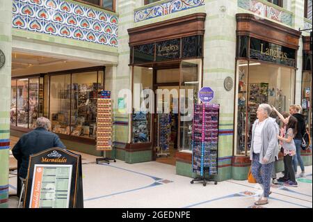 A view of the new Lanleys model shop in the Royal Arcade Norwich Stock Photo