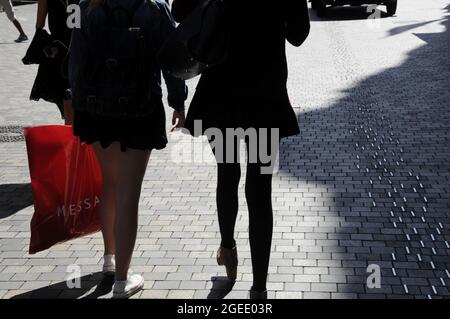 Copenhagen Denmark   17 August  2016- Females shoppers on kobmagergade     / Photo. Francis Joseph Dean/Deanpictures. Stock Photo