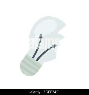 Lamp light bulb, rubbish garbage from dump landfill, ecology pollution, environmental problem vector illustration. Cartoon broken lamp lightbulb trash polluting nature environment isolated on white Stock Vector