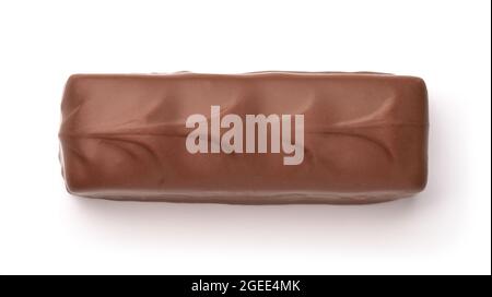 Top view of chocolate bar isolated on white Stock Photo