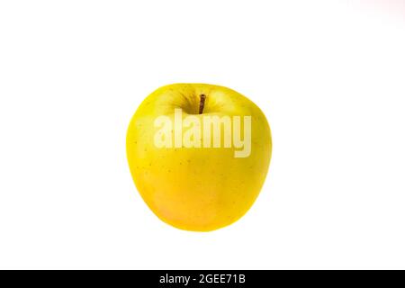 fresh yellow apple isolated on white background. Stock Photo