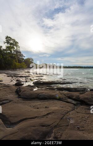 abstract rock shapes on the stony coast of borneo - malaysia Stock Photo