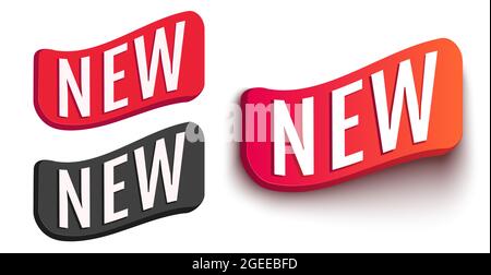 Vector set icons of new labels. New banners in realistic style. Stock Vector