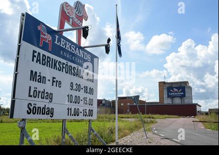 SWEDEN, Leksand, crispbread factory Leksands Knäckebröd / SCHWEDEN, Leksand, Knäckebrotfabrik Leksands Knäckebröd Stock Photo