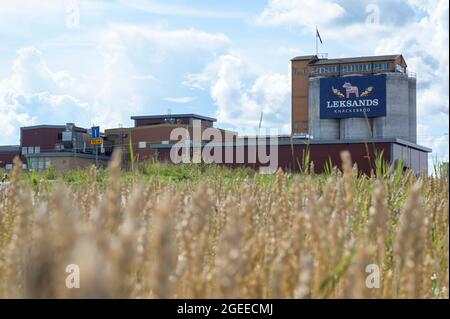 SWEDEN, Leksand, crispbread factory Leksands Knäckebröd, wheat field / SCHWEDEN, Leksand, Knäckebrotfabrik Leksands Knäckebröd, Weizenfeld Stock Photo