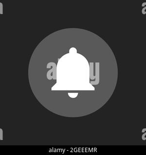 Notification Button. Gray Isolated Bell Icon. Vector illustration Stock Vector
