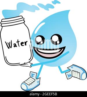 water drop with wated bottle Stock Vector
