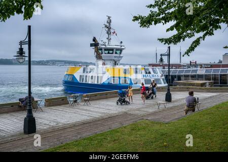 Halifax, Canada - 10 August 2021: Halifax Transit Ferry at the Ferry Terminal Stock Photo