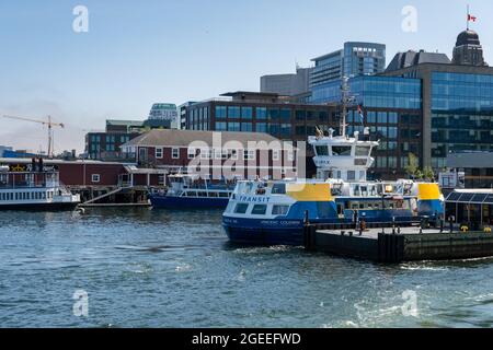 Dartmouth, Canada - 10 August 2021: Halifax Transit Ferry at the Ferry Terminal Stock Photo