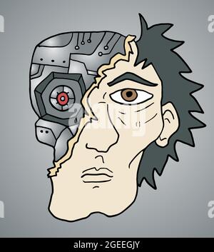 broken robot Stock Vector
