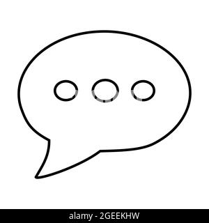 Icon Vector of Message Bubble with dots - Line Style - simple illustration. Editable stroke. Design template vector.outline style design.Vector graphi Stock Vector