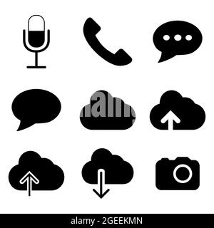 Set Icon Vector of Mobile App - Glyph Style - simple illustration. Editable stroke. Design template vector.outline style design.Vector graphic illustr Stock Vector
