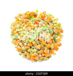 Different frozen vegetables on white background Stock Photo