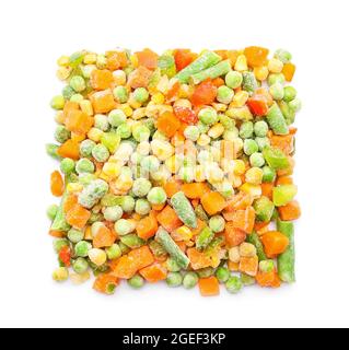Different frozen vegetables on white background Stock Photo