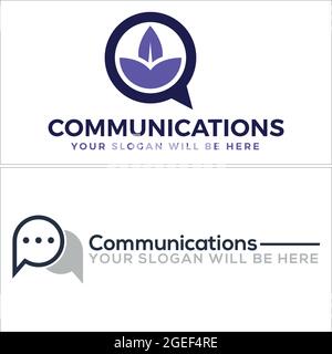 Speech communication logotype consulting logo design Stock Vector