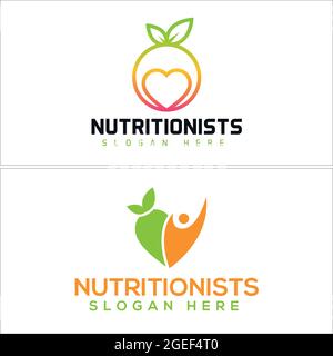 Nutritionists healthcare healthy food logo design Stock Vector