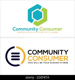 Community Non Profit Consumer Social Website message logo design Stock Vector