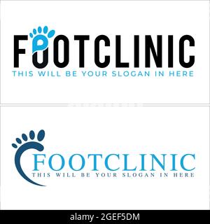 Medical pharmaceutical foot clinic logo design  Stock Vector