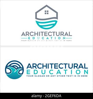 Architectural Real Estate Business Government education logo design Stock Vector